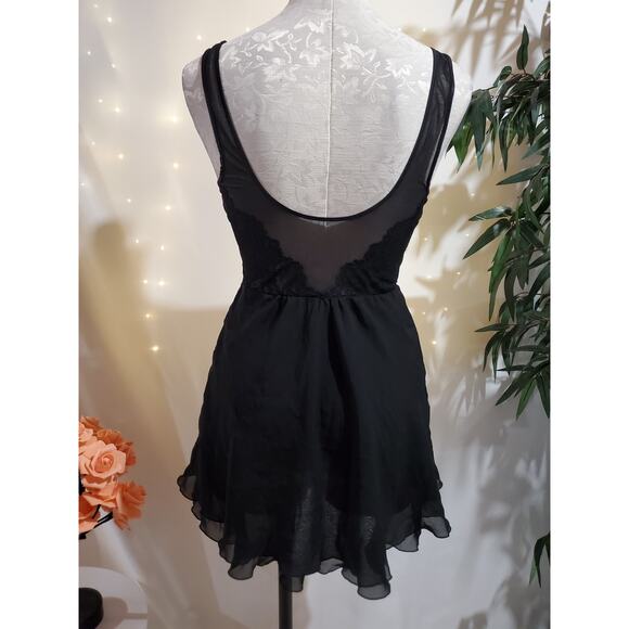 Soma Black Chiffon Lace Camisole Womens Size S Sleeveless Intimates Sleepwear - Picture 3 of 9
